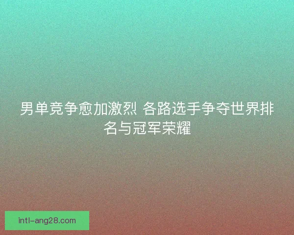 男单竞争愈加激烈 各路选手争夺世界排名与冠军荣耀