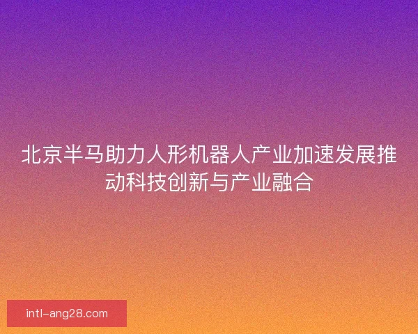 北京半马助力人形机器人产业加速发展推动科技创新与产业融合