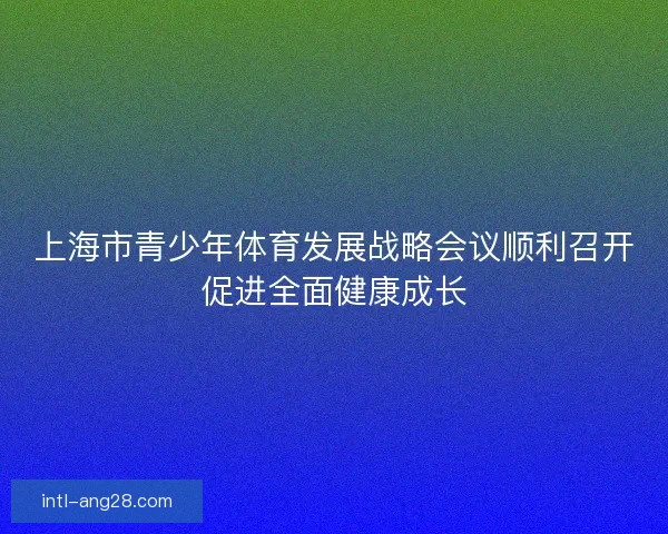 上海市青少年体育发展战略会议顺利召开促进全面健康成长 上海市青少年体育发展战略会议顺利召开促进全面健康成长